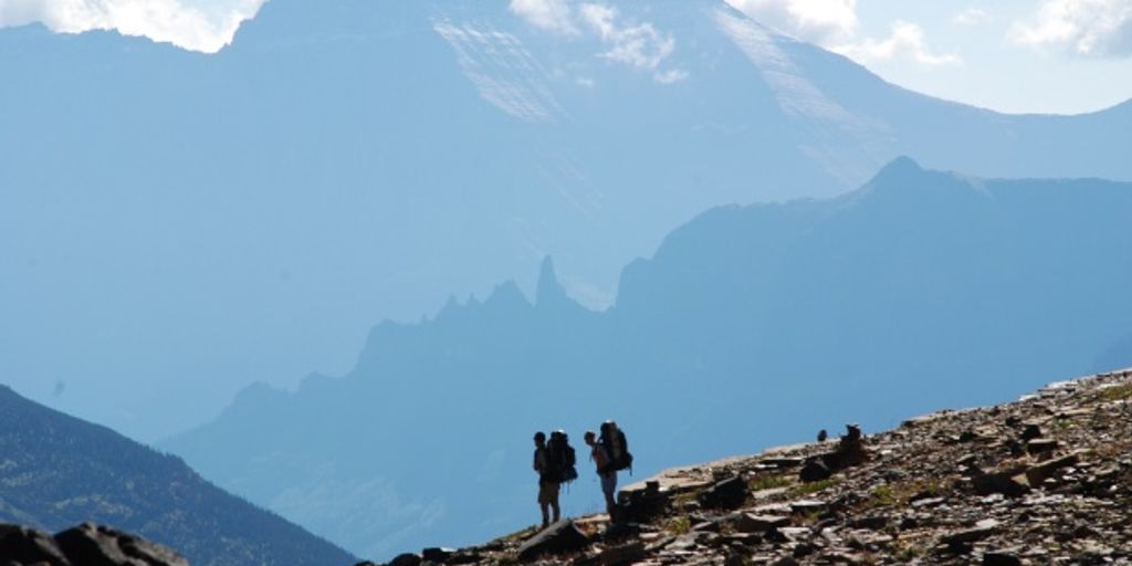 backpacking in mountains